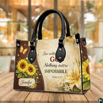 Personalized Christian Leather Handbag – Custom Purse Faith Gift for Mom, Grandma, Women Birthday or Christmas