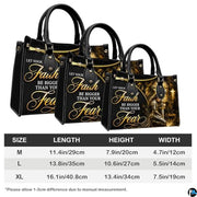 Personalized Lioness Faith Woman Leather Handbag, Gift for Mom