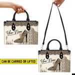 PREAUREUM "{split_values}" Personalized {collection_title} Leather Handbag