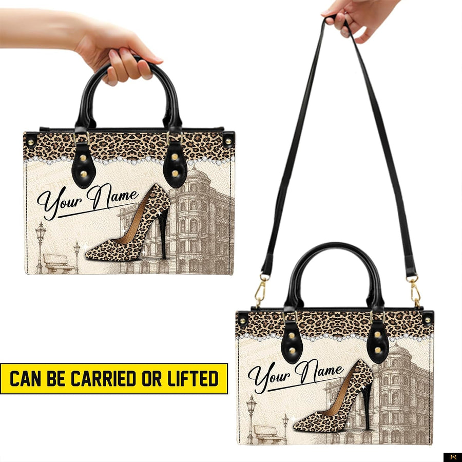 PREAUREUM "{split_values}" Personalized {collection_title} Leather Handbag