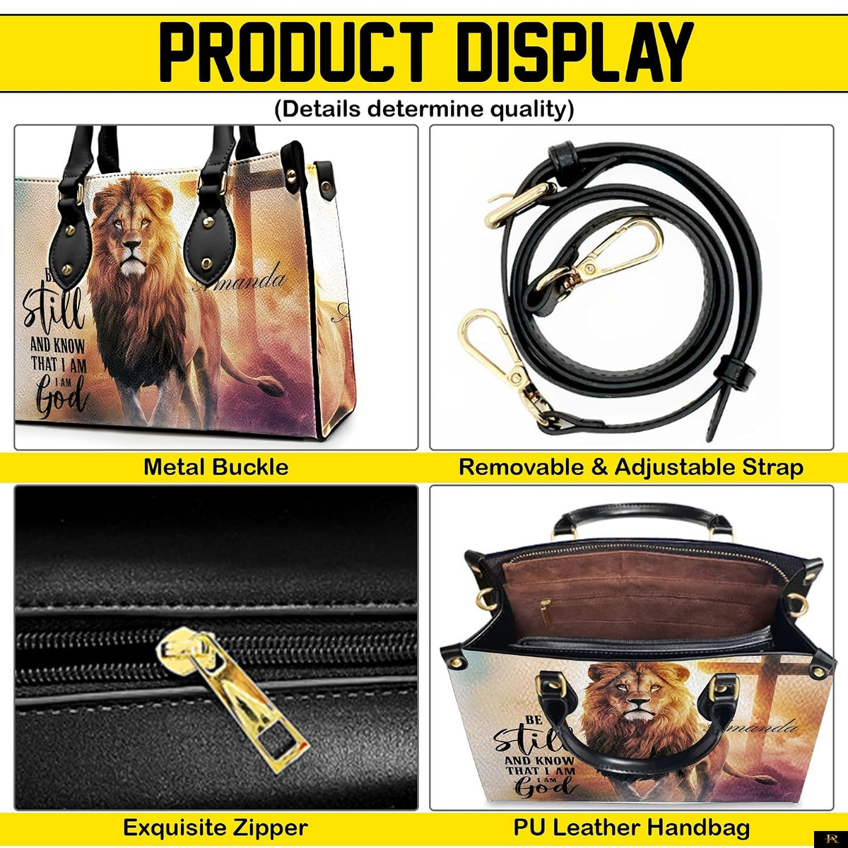 PREAUREUM "{split_values}" Personalized {collection_title} Leather Handbag