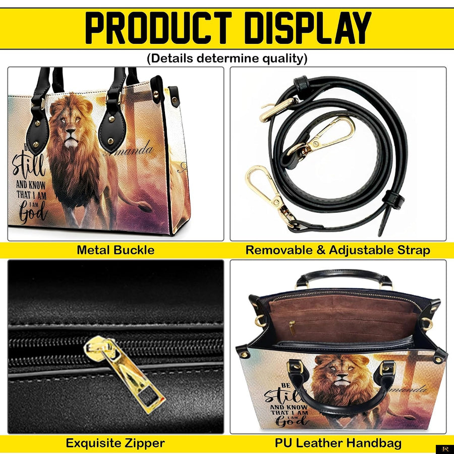 PREAUREUM "{split_values}" Personalized {collection_title} Leather Handbag