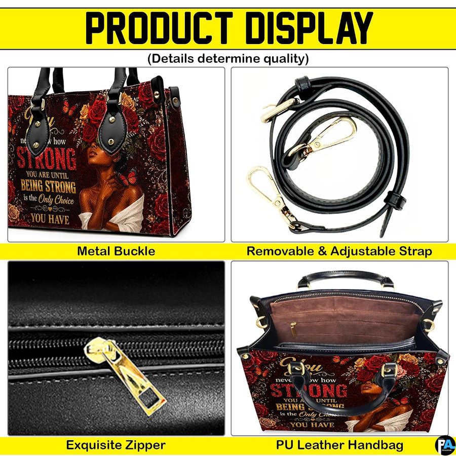 Four paneled graphic presenting decorative portrait motifs, golden hardware accents, and interior view.