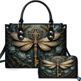 Baroque Dragonfly Skeleton Key Handbag and Wallet Set