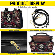 Four-panel showcase illustrating design details, hardware, and interior layout.