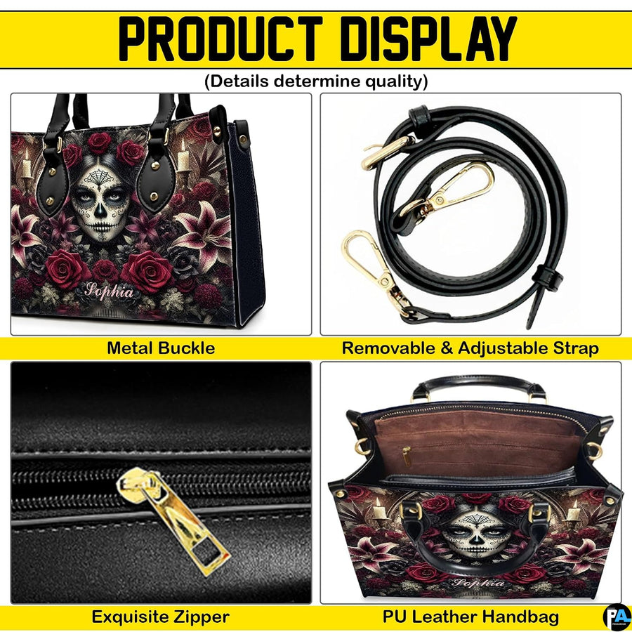 Four-panel showcase illustrating design details, hardware, and interior layout.