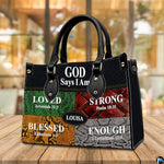 Personalized Religious Affirmations Snake Print Handbag
