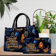Personalized African American Leather Bag, African Purse, Gifts for Black Girl Women, Black History Handbags
