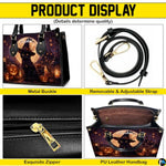 Black Cat Leather Bag – Vintage Cat Art Handbag, Stylish Animal-Themed Purse, Unique Gift for Cat Lovers