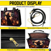 Black Cat Leather Bag – Vintage Cat Art Handbag, Stylish Animal-Themed Purse, Unique Gift for Cat Lovers