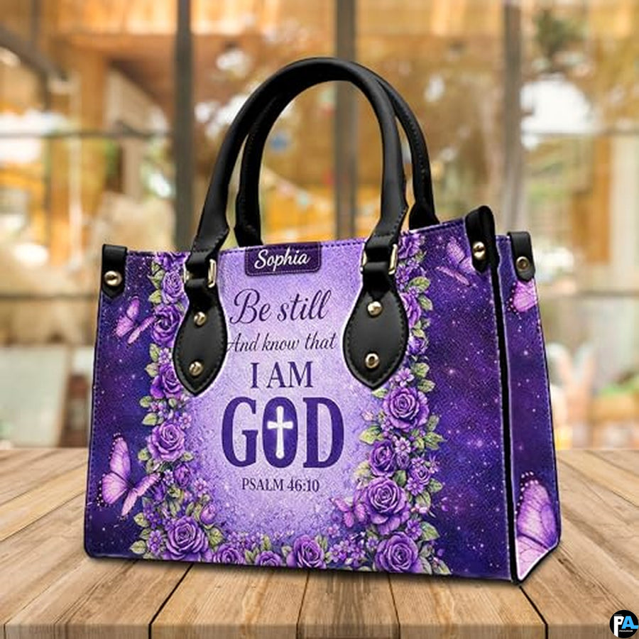 Personalized Christian Leather Handbag – Custom Purse Faith Gift for Mom, Grandma, Women Birthday or Christmas
