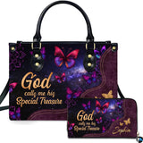 Galaxy Butterfly & Cosmic Nebula Handbag & Matching Wallet