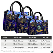 Proportional scaling graphic outlining dimensions for Celestial Maiden Satchel Handbag.