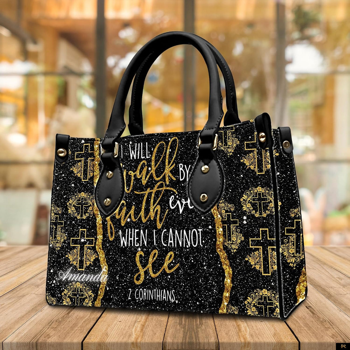 PREAUREUM "{split_values}" Personalized {collection_title} Leather Handbag