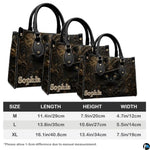 Personalized Halloween Gothic Leather Handbag Custom Raven Black Cat Purse Dark Fantasy Shoulder Bag Gift for Women