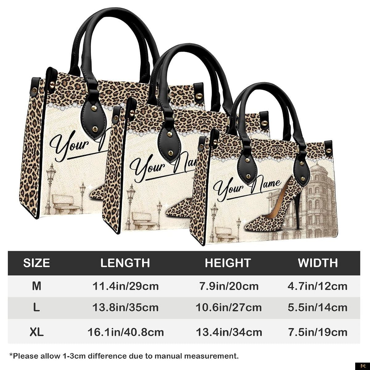 PREAUREUM "{split_values}" Personalized {collection_title} Leather Handbag