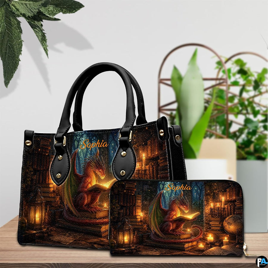 Perspective view highlighting the glowing magical tome, lantern, and detailed stacked books
