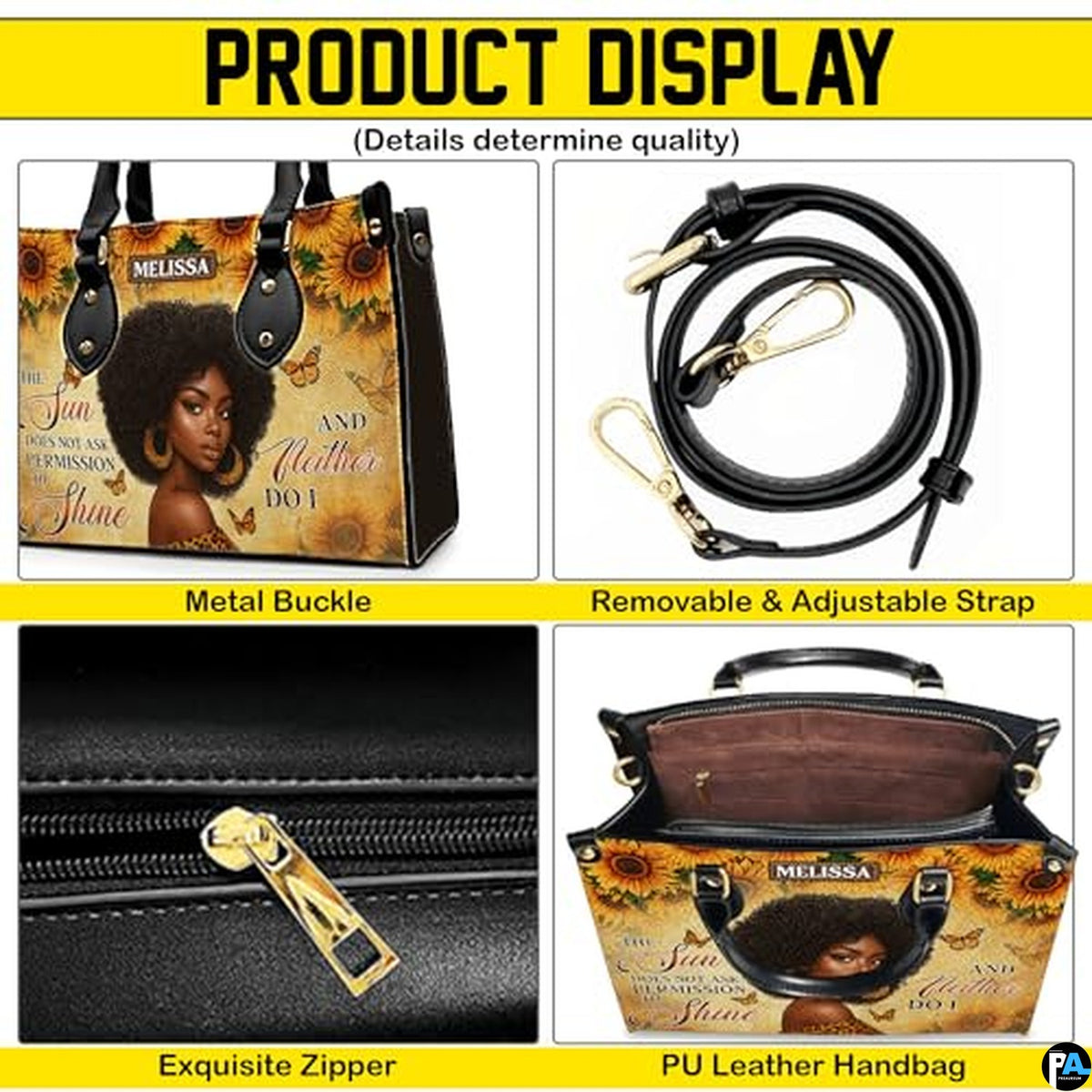 Personalized Leather Handbag for Black Women, Custom African Purse Bag Set, Birthday Meaningful Gifts for Mom, Friend