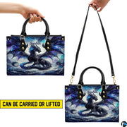 Carrying demonstrations displaying dual top handle grip and crossbody shoulder strap suspension.