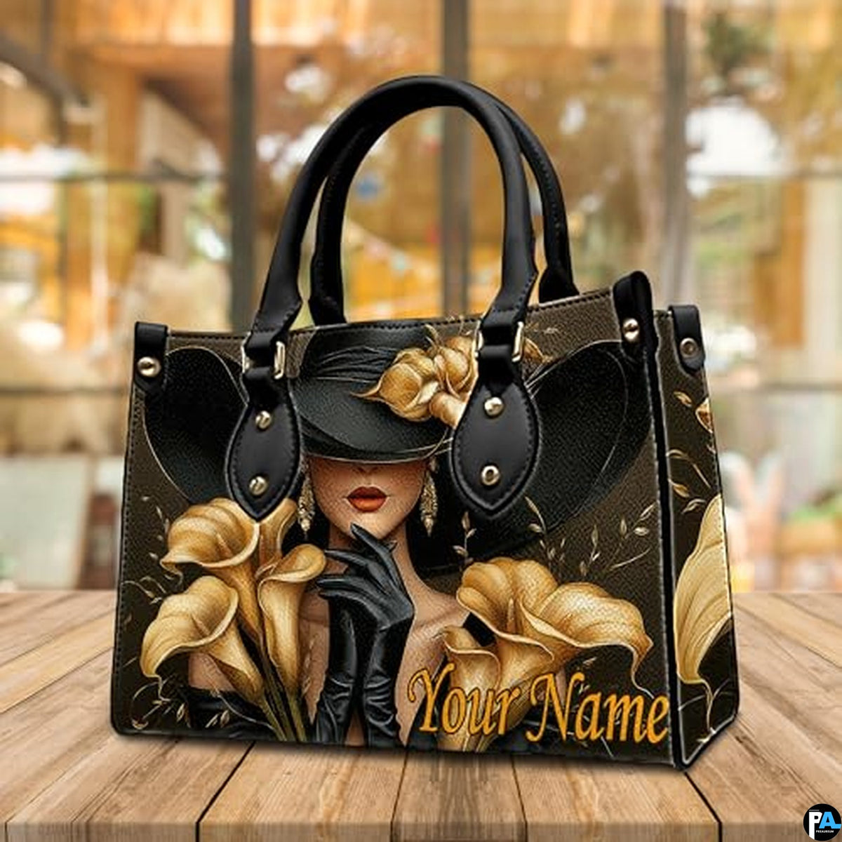 Personalized Black Women Leather Bag, Custom Name African Purses and Handbags Gifts for Mom Birthday Christmas Mothers Day