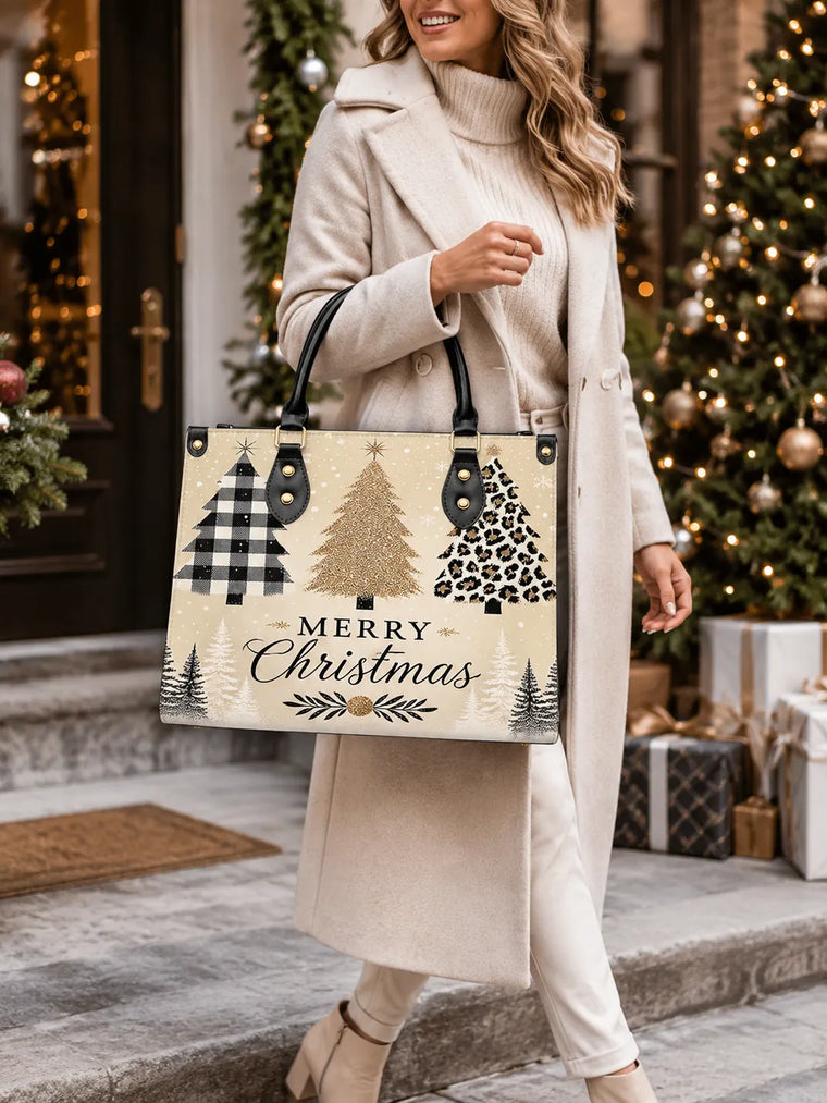 Premium personalized leather handbag with themed artwork
