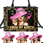 PREAUREUM "{split_values}" Personalized {collection_title} Leather Handbag