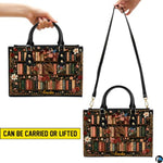 Personalized Book Lover Leather Handbag for Women, 3D Bookstore Library Tote Bag, Literary Gift for Readers, Bookworms