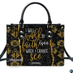 Personalized Glitter Scripture Crosses Handbag for Faith Gift