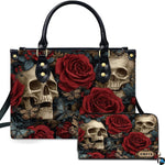 Personalized Halloween Leather Handbag – Custom Witch 3D Printing Effect Purses For Women – Spooky Gothic Shoulder Bag