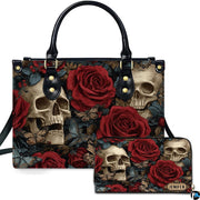 Personalized Halloween Leather Handbag – Custom Witch 3D Printing Effect Purses For Women – Spooky Gothic Shoulder Bag
