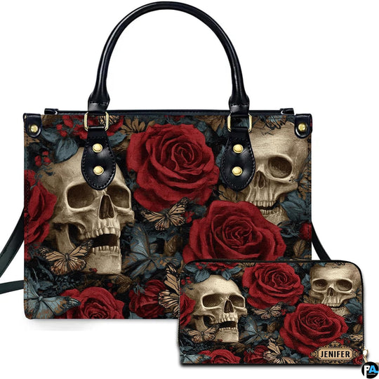 Personalized Halloween Leather Handbag – Custom Witch 3D Printing Effect Purses For Women – Spooky Gothic Shoulder Bag