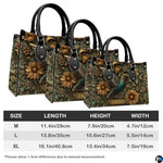 Personalized Animal Leather Handbag – Custom Name Flowers with 2D Print with 3D Effect – Gift for Gramma, Mom, Daughter