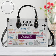 Detailed presentation of handbag surface with circular texture inset.