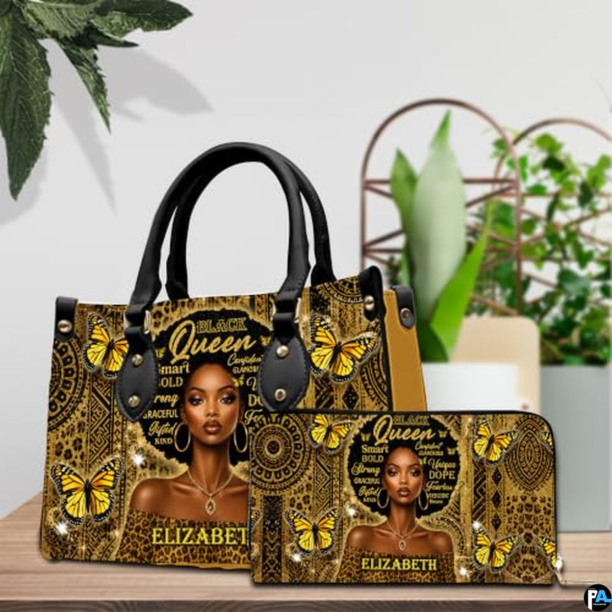 Personalized African American Leather Bag, African Purse, Gifts for Black Girl Women, Black History Handbags