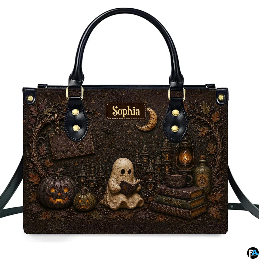 Studio portrait displaying sculpted gothic autumn pumpkin artwork centered on plain white backdrop.