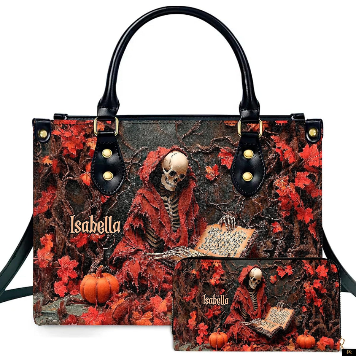 PREAUREUM "{split_values}" Personalized {collection_title} Leather Handbag
