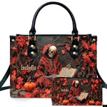 PREAUREUM "{split_values}" Personalized {collection_title} Leather Handbag