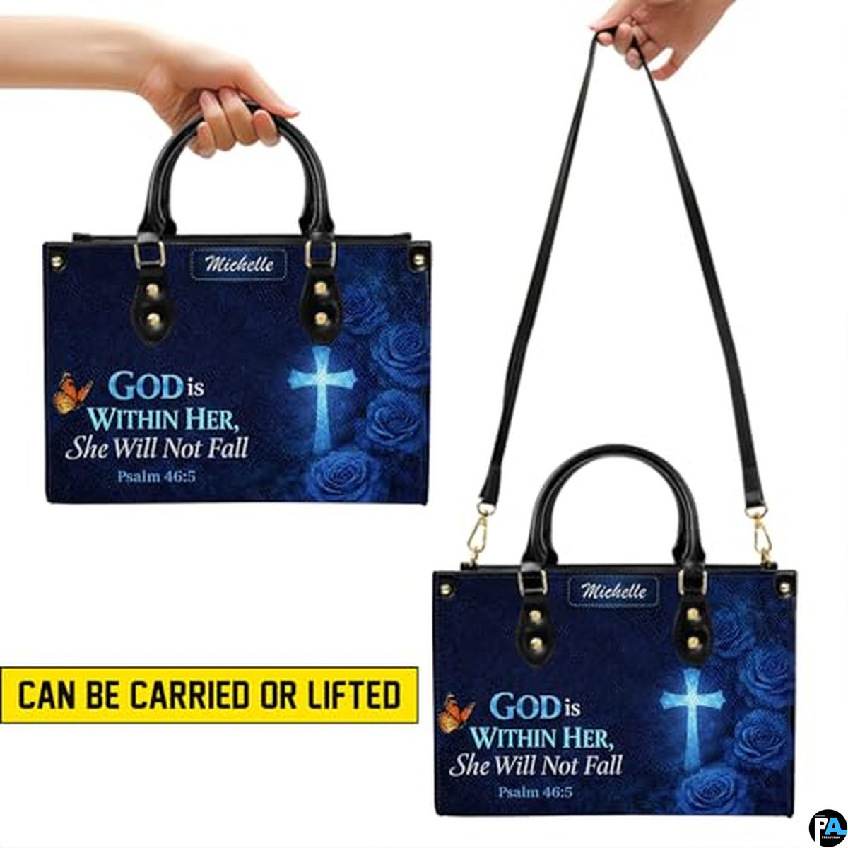 Personalized Christian Leather Handbag – Custom Purse Faith Gift for Mom, Grandma, Women Birthday or Christmas
