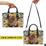 Highland Cow Leather Handbag Custom Cow Purse for Women Country Farm PU Leather Tote Gifts for Farmers Girls Mom Gift