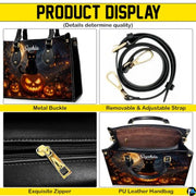 Black Cat Leather Bag – Vintage Cat Art Handbag, Stylish Animal-Themed Purse, Unique Gift for Cat Lovers