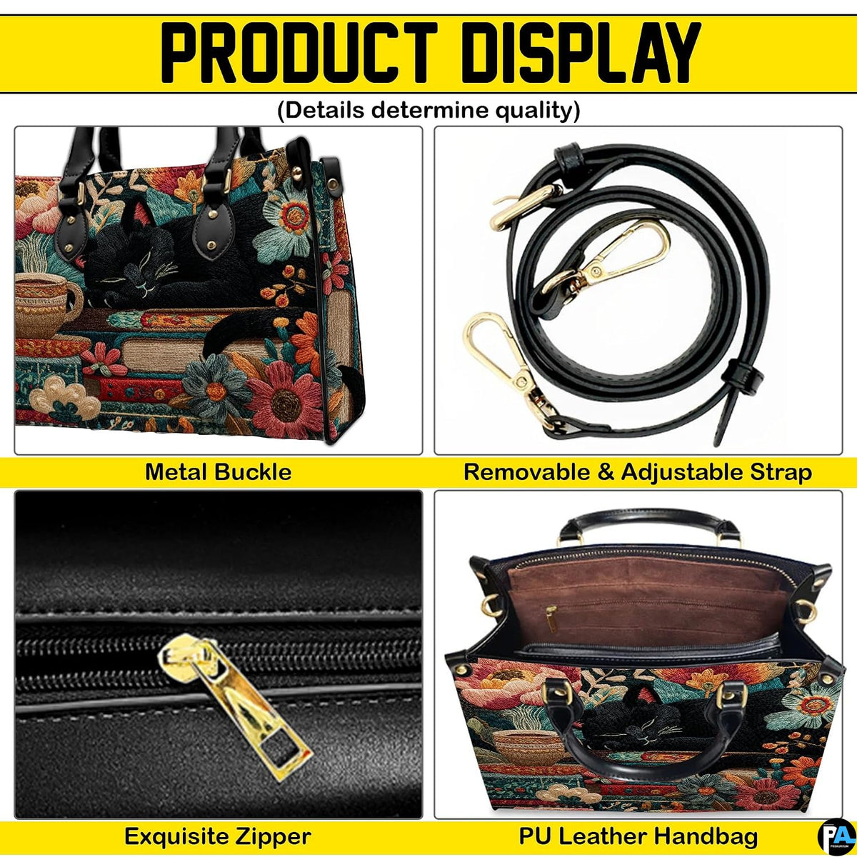 Feature breakdown graphic highlighting distinct visual elements and aesthetic construction.