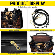 Black Cat Leather Bag – Vintage Cat Art Handbag, Stylish Animal-Themed Purse, Unique Gift for Cat Lovers