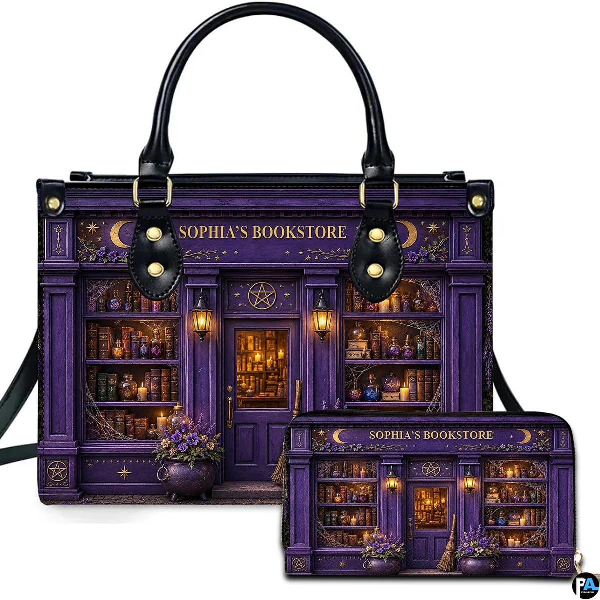 Personalized Book Lover Leather Handbag for Women, 3D Bookstore Library Tote Bag, Literary Gift for Readers, Bookworms