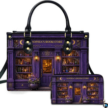 Personalized Book Lover Leather Handbag for Women, 3D Bookstore Library Tote Bag, Literary Gift for Readers, Bookworms