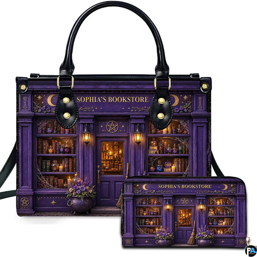 Personalized Book Lover Leather Handbag for Women, 3D Bookstore Library Tote Bag, Literary Gift for Readers, Bookworms