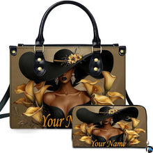 Personalized Black Women Leather Bag, Custom Name African Purses and Handbags Gifts for Mom Birthday Christmas Mothers Day