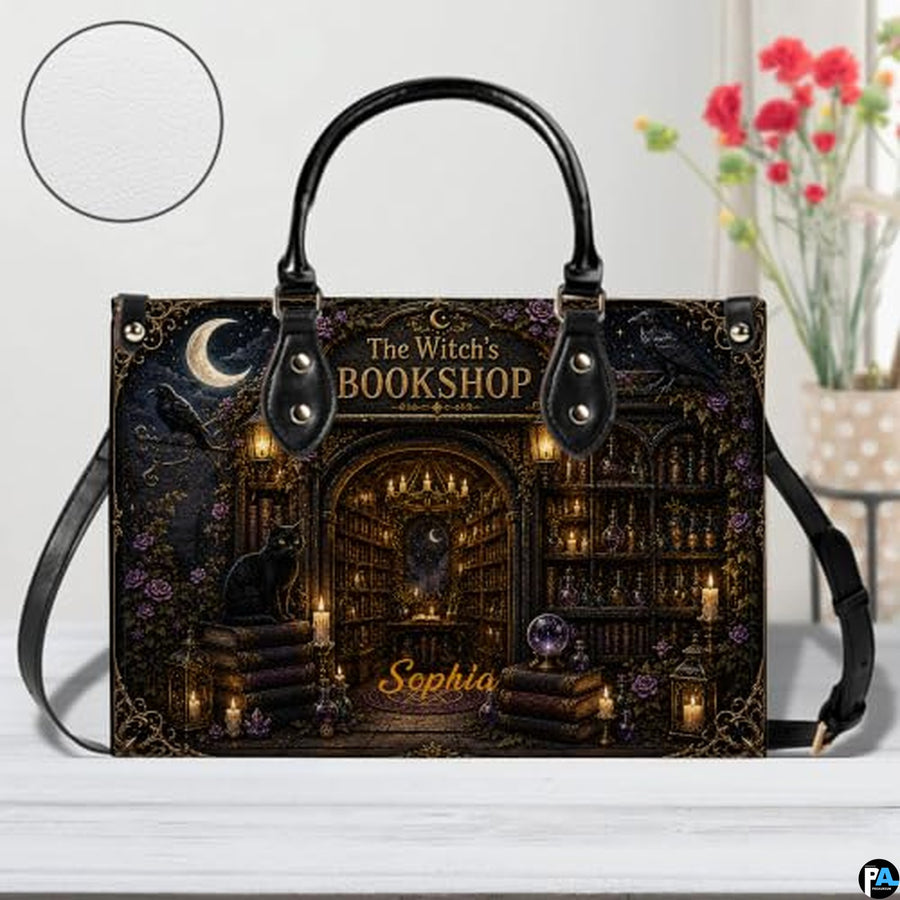 Bookstore Leather Bag, Book Purse for Book Lovers, Shoulder Bag