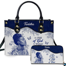 Personalized Leather Handbag for Black Women, Custom African Purse Bag Set, Birthday Meaningful Gifts for Mom, Friend
