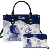 Blue Floral Portrait Handbag