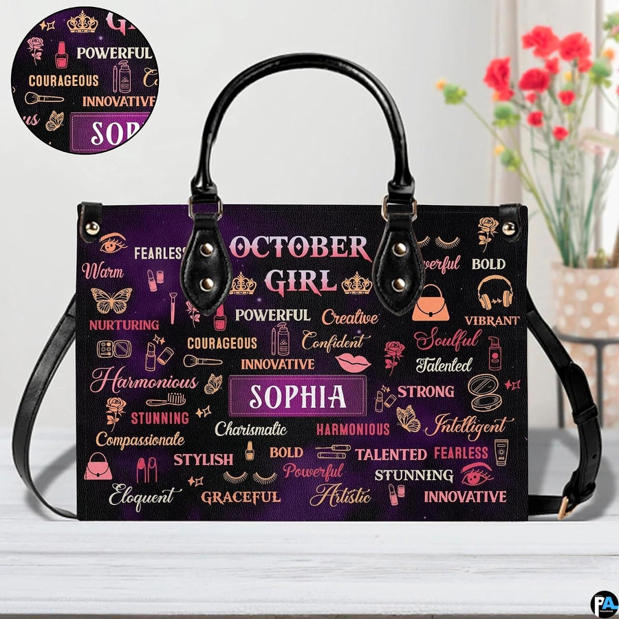 Detailed view of matching autumn birthday queen zippered wallet artwork